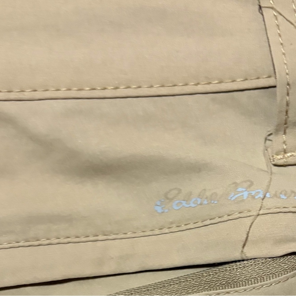 Men’s used size 36 khaki flat front Eddie Bauer shorts beige Pre own items are a - Picture 5 of 5